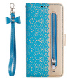 Flipové pouzdro pro Xiaomi Redmi Note 11 4G / Note 11S 4G, Wallet Pocket Zipper Lace, modré