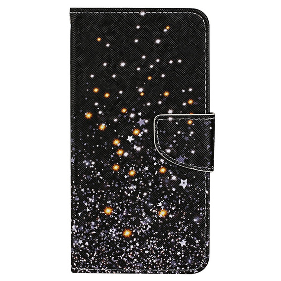 Klopové pouzdro pro Xiaomi Redmi 13C / Poco C65, Wallet, Stars, černé