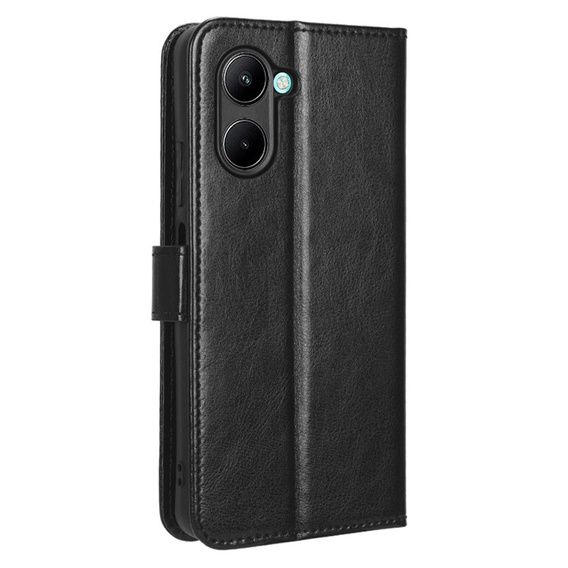 Klopové pouzdro pro Realme C33, Crazy Horse Wallet, černé