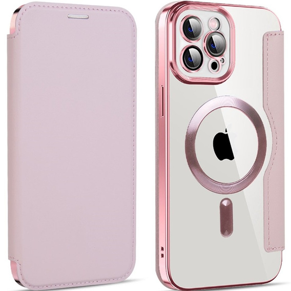 Klopové pouzdro pro iPhone 11 Pro Max, RFID Wallet MagSafe CamShield, růžové
