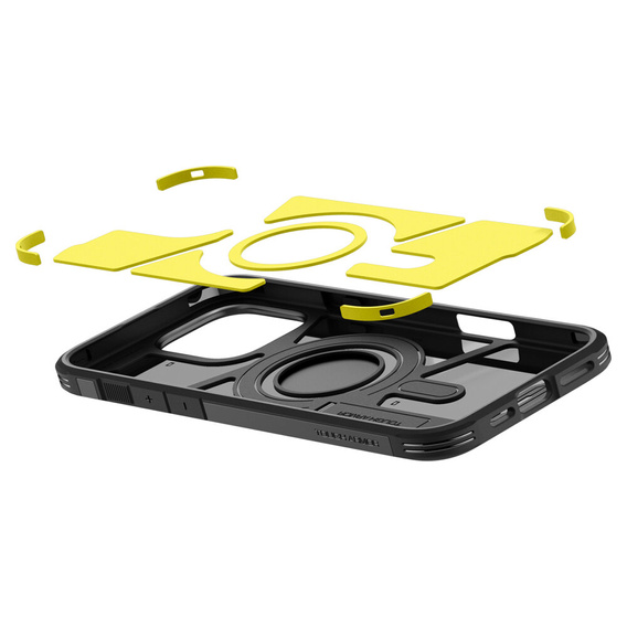 Pouzdro Spigen pro iPhone 16 Pro, Tough Armor Mag MagSafe, černé + 9H tvrzené sklo