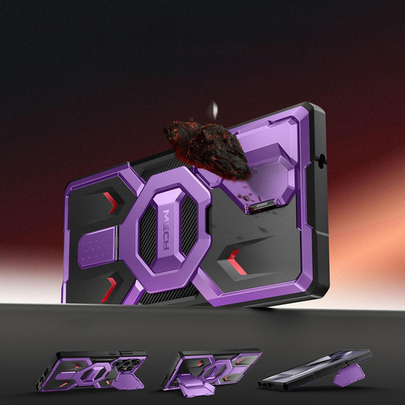 Pouzdro pro Samsung Galaxy S25 Ultra, Tongate MECH MagSafe Series, černé + Tvrzené sklo 9H