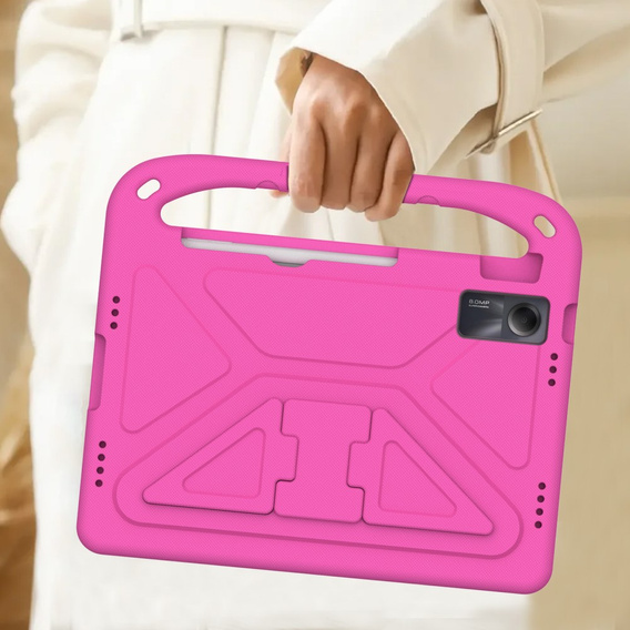 Dětské pouzdro pro Xiaomi Redmi Pad SE 11", dětské pouzdro s rukojetí, růžové