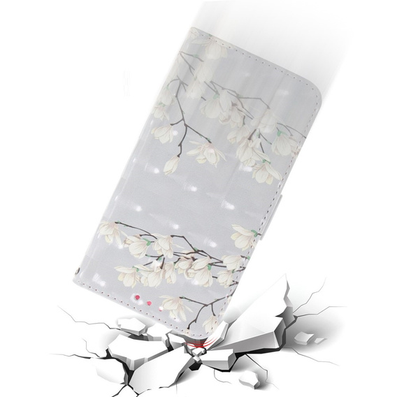 Klopové pouzdro pro Infinix Hot 40i, Wallet, Magnolia Flowers šedé