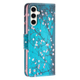 Klopové pouzdro pro Samsung Galaxy S23 FE, Wallet, Sakura modré