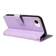 Pouzdro s klopou pro iPhone 16E, Rhombus Crossbody Leather, fialové