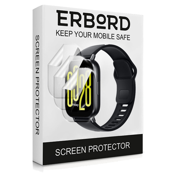 3x ERBORD Hydrogelová fólie pro Xiaomi Redmi Watch 5 Active