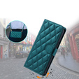 Pouzdro s klopou pro Samsung Galaxy S20 FE, Rhombus Crossbody Leather, tmavě zelené