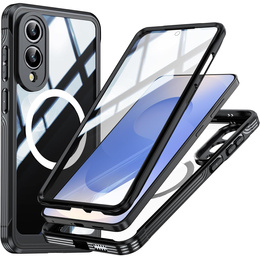 Pouzdro pro Samsung Galaxy S25 Edge, Shockproof, se sklem, pro MagSafe, černé