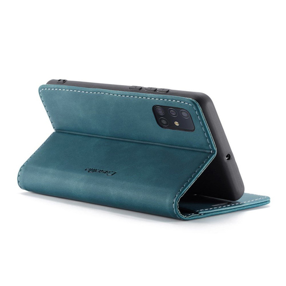 Pouzdro CASEME pro Samsung Galaxy A71, Leather Wallet Case, zelené