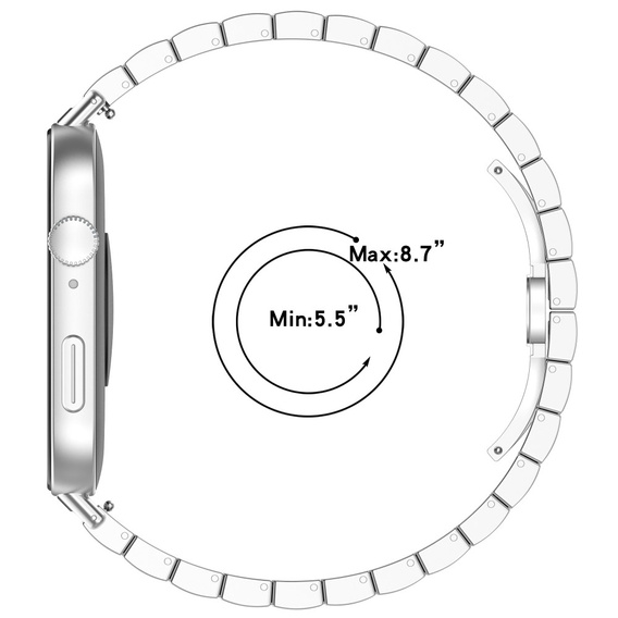 Ocelový náramek pro Huawei Watch Fit 4 / 4 Pro / 3, stříbrný
