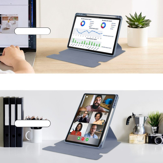 Pouzdro s klávesnicí pro Lenovo Tab M11, Rotary 360° Leather, fialové