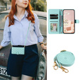 Pouzdro s klopou pro iPhone 16 Plus, Rhombus Crossbody Leather, zelené