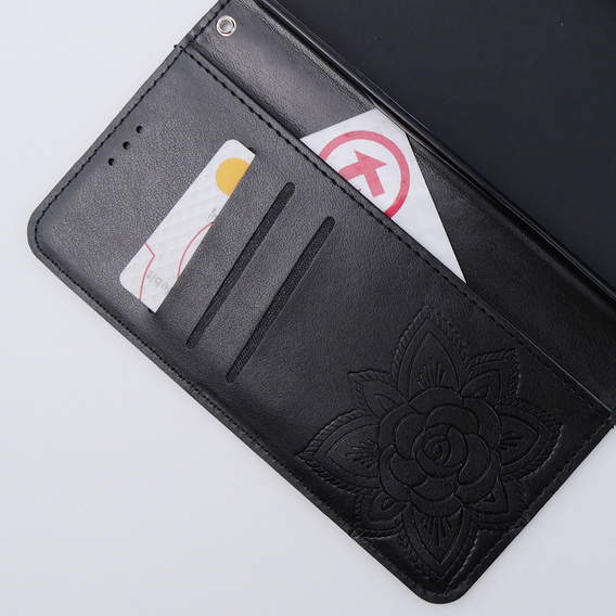 Klopové pouzdro pro Motorola Moto G54 5G, Butterfly, černé