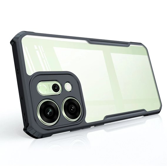 Pouzdro pro Oppo Reno 14, vyztužené, průhledné s černými boky