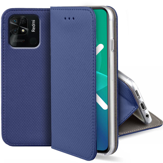 Klopové pouzdro pro Xiaomi Redmi 10C, Wallet Smart Magnet, modré