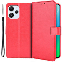 Klopové pouzdro pro Xiaomi Redmi 12, Crazy Horse Wallet, červené