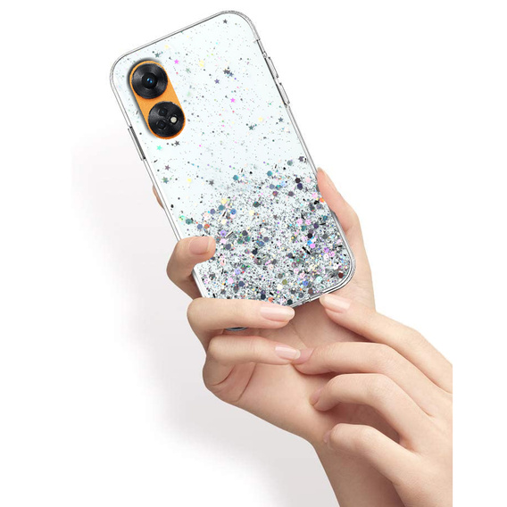 Pouzdro pro Oppo Reno8 T, Glittery, průhledné