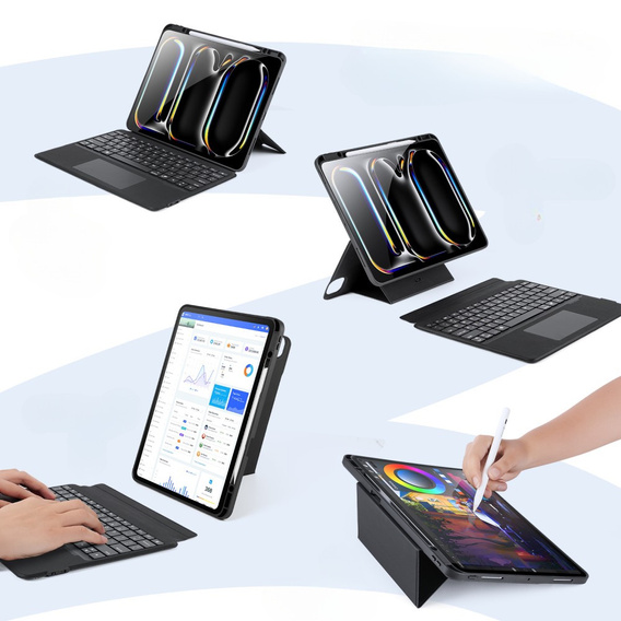 Pouzdro s klávesnicí pro Apple iPad Pro 13" 7. generace 2024, Dux Ducis DK Series, černé
