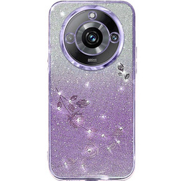 Pouzdro pro Realme 11 Pro 5G / Pro+ 5G, Glitter Flower, fialové