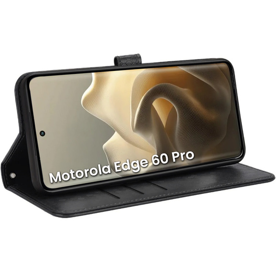 Flipové pouzdro pro Motorola Edge 60 Pro, Wallet Rhombus, černé