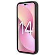 Pouzdro Karl Lagerfeld pro iPhone 14 Pro, Saffiano Choupette Head Patch, stříbrné