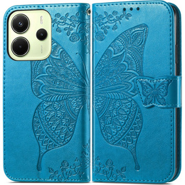 Klopové pouzdro pro Xiaomi Redmi Note 14 4G, Butterfly, modré