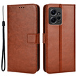 Klopové pouzdro pro Xiaomi Redmi Note 12 4G, Crazy Horse Wallet, hnědé