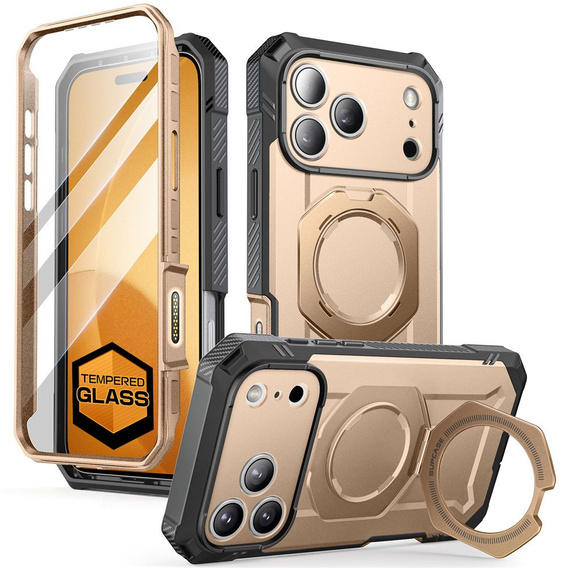 Pouzdro Supcase pro iPhone 17 Pro Max, Unicorn Beetle Grip Pro Mag, Desert Gold