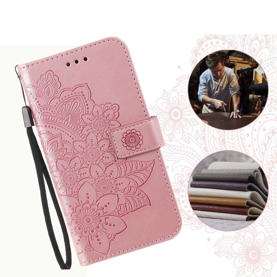 Klopové pouzdro pro Xiaomi Redmi Note 13 5G, Mandala, růžové rose gold