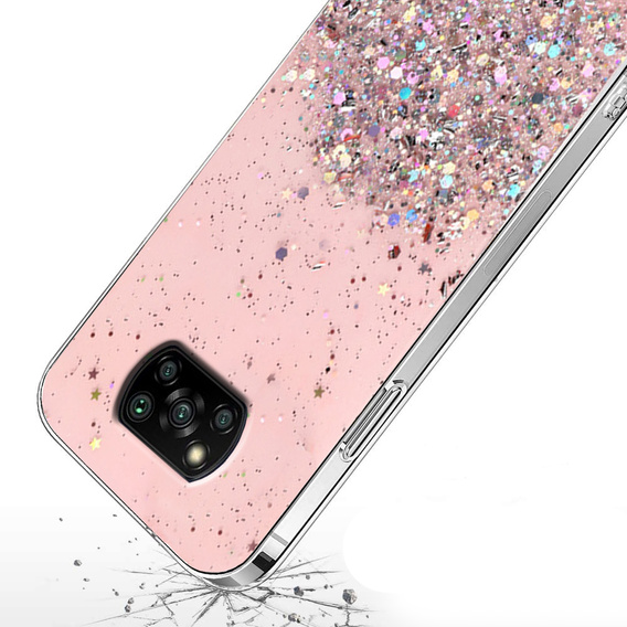 Pouzdro pro Xiaomi POCO X3 / X3 NFC, Glittery, růžové