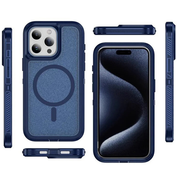 Pouzdro s rámečkem pro iPhone 15 Pro Max, pro MagSafe, modré