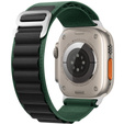 Nylonový řemínek pro Apple Watch 1/2/3/4/5/6/7/8/SE/ULTRA 42/44/45/49 mm, zelený / černý