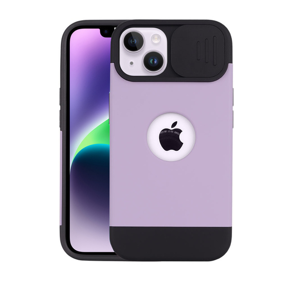 Etui ERBORD MagSafe Cam Slider, fialové + sklo na displej pro iPhone 13 / iPhone 14