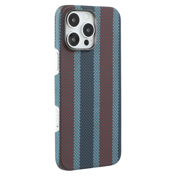 Pouzdro pro IPhone 16 Pro, Aramid Fiber Slim Case, pro MagSafe, modrá / červená