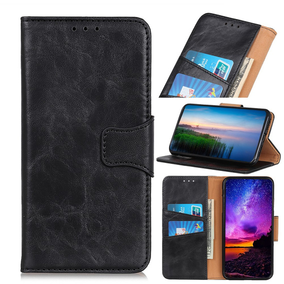 Flipové pouzdro Split Leather Wallet pro OnePlus Nord 2 5G, Split Leather Wallet, černé