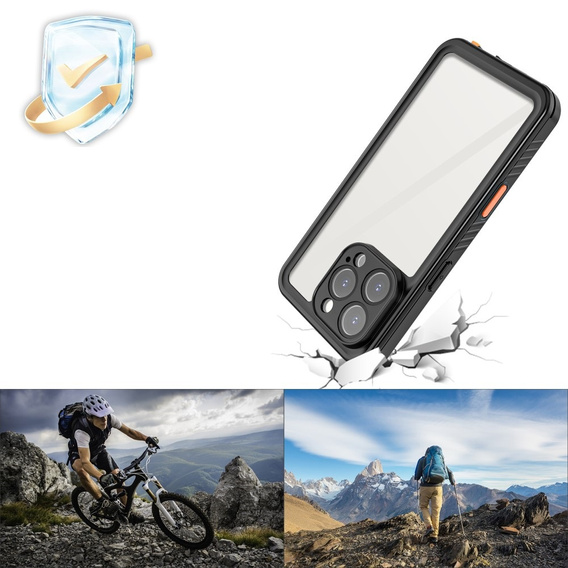Vodotěsné pouzdro IP68 pro iPhone 16 Pro, černé