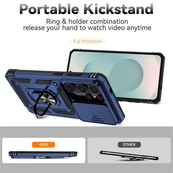 Pancéřové pouzdro s podstavcem a krytem objektivu pro Samsung Galaxy S26 Ultra