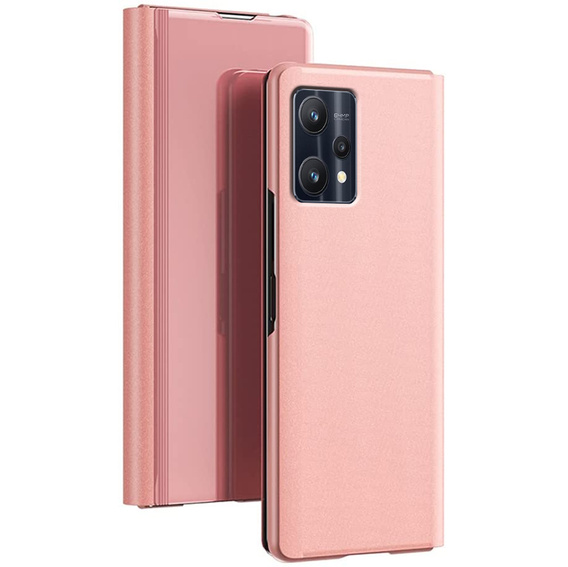 Pouzdro pro Realme 9 Pro+ Plus / Realme 9 4G, Clear View, růžové rose gold