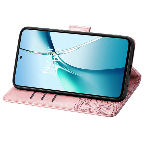 Klopové pouzdro pro Xiaomi Redmi Note 14 4G, Butterfly, růžové rose gold
