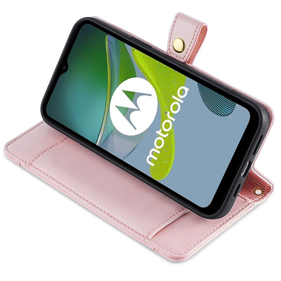 Klopové pouzdro pro Motorola Moto G84 5G, Wallet Zipper Pocket, růžové