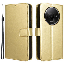 Klopové pouzdro pro Xiaomi Redmi A3, Crazy Horse Wallet, zlaté