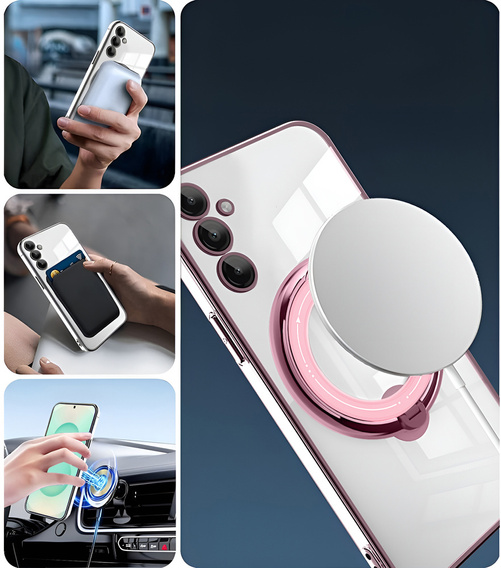 Magnetické pouzdro pro Samsung Galaxy S25, pro MagSafe, růžové