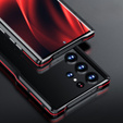 Pouzdro LUPHIE pro Samsung Galaxy S23 Ultra, Armor Bumper, černá / červená