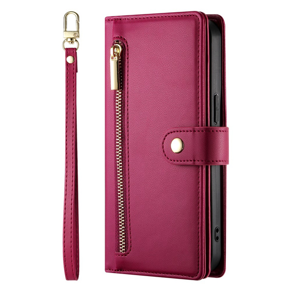 Flipové pouzdro Wallet Zipper Pocket pro Samsung Galaxy A17 5G, Wallet Zipper Pocket, červené