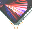 Pouzdro pro iPad Pro 12.9" 2022/2021/2020 (6/5/4 gen.), Smart Pencil, se slotem na stylus, zelené