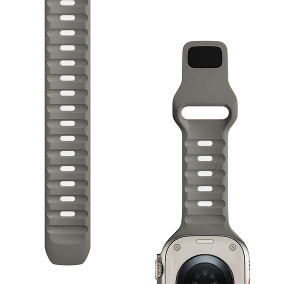 Pasek Silikonowy do Apple Watch 1/2/3/4/5/6/7/8/SE/ULTRA 42/44/45/49MM, Ciemnoszary