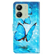 Klopové pouzdro pro Xiaomi Redmi 13C / Poco C65, Wallet, Butterflies modré