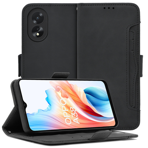 Klopové pouzdro pro Oppo A38 4G / Oppo A18 4G, Card Slot, černé