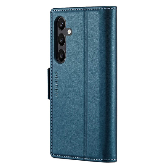 Pouzdro pro Samsung Galaxy A55, ERBORD Glossy Litchi, flipová peněženka, modré